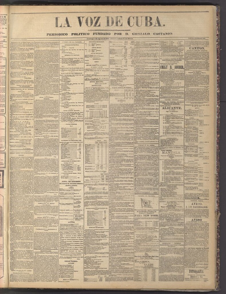 Miniatura de La Voz de Cuba: diario conservador del 5 de agosto de 1877