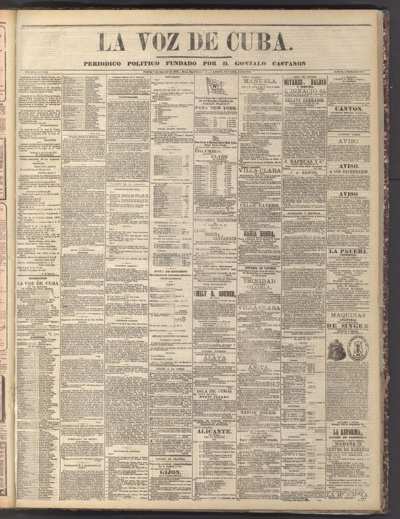 Miniatura de La Voz de Cuba: diario conservador del 7 de agosto de 1877