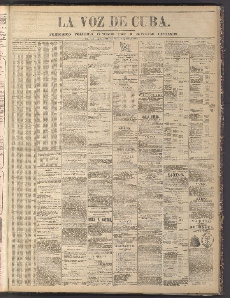 Miniatura de La Voz de Cuba: diario conservador del 8 de agosto de 1877