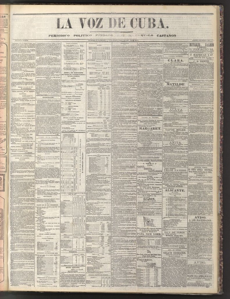 Miniatura de La Voz de Cuba: diario conservador del 12 de agosto de 1877