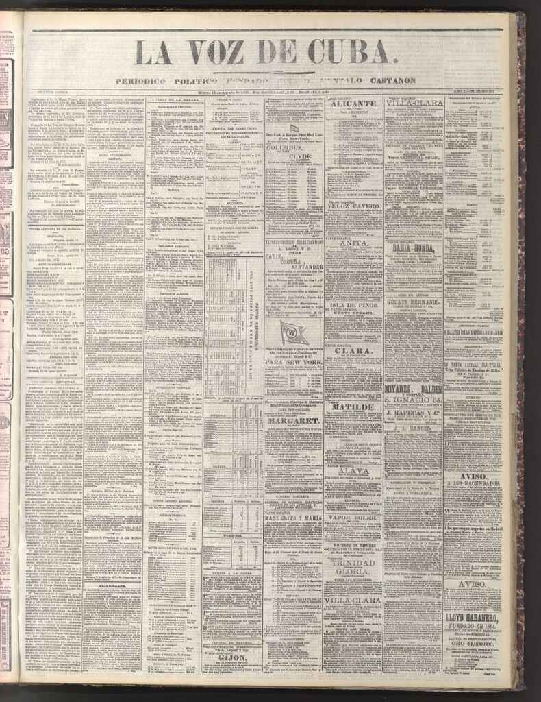 Miniatura de La Voz de Cuba: diario conservador del 14 de agosto de 1877
