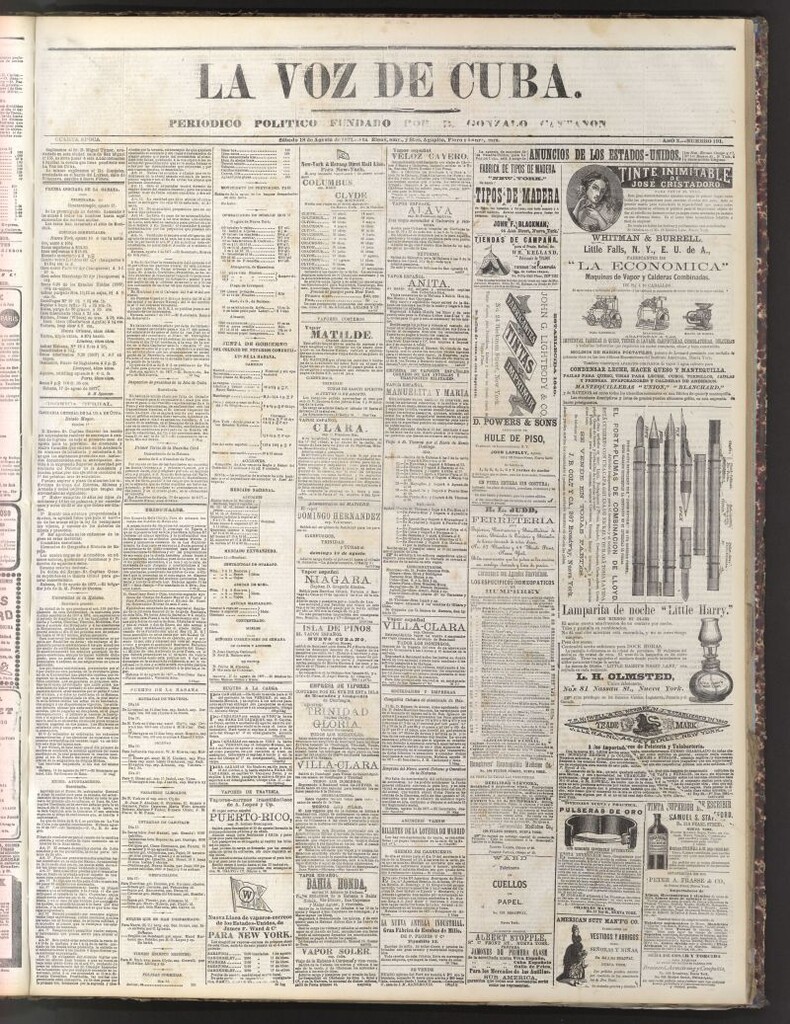 Miniatura de La Voz de Cuba: diario conservador del 18 de agosto de 1877