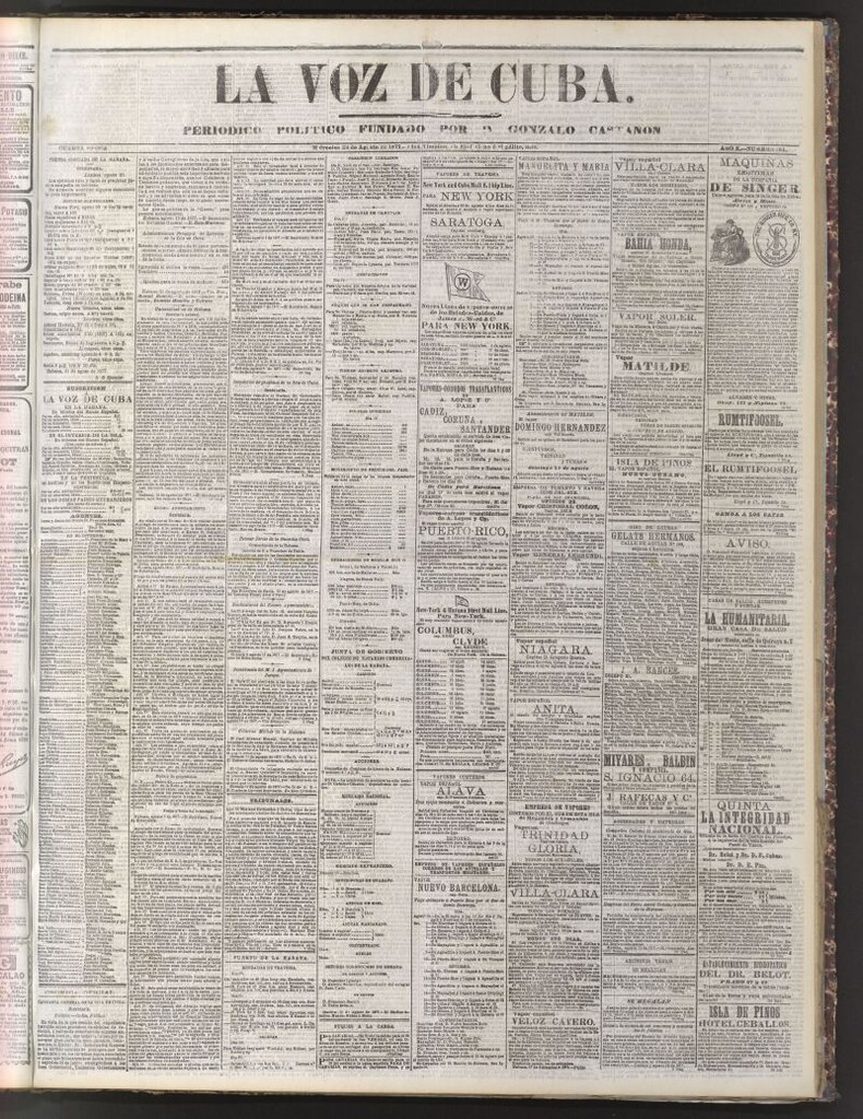 Miniatura de La Voz de Cuba: diario conservador del 22 de agosto de 1877