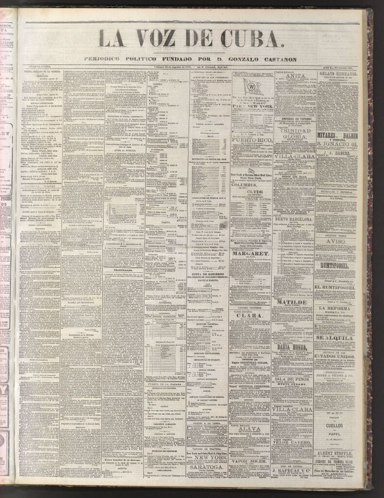 Miniatura de La Voz de Cuba: diario conservador del 24 de agosto de 1877