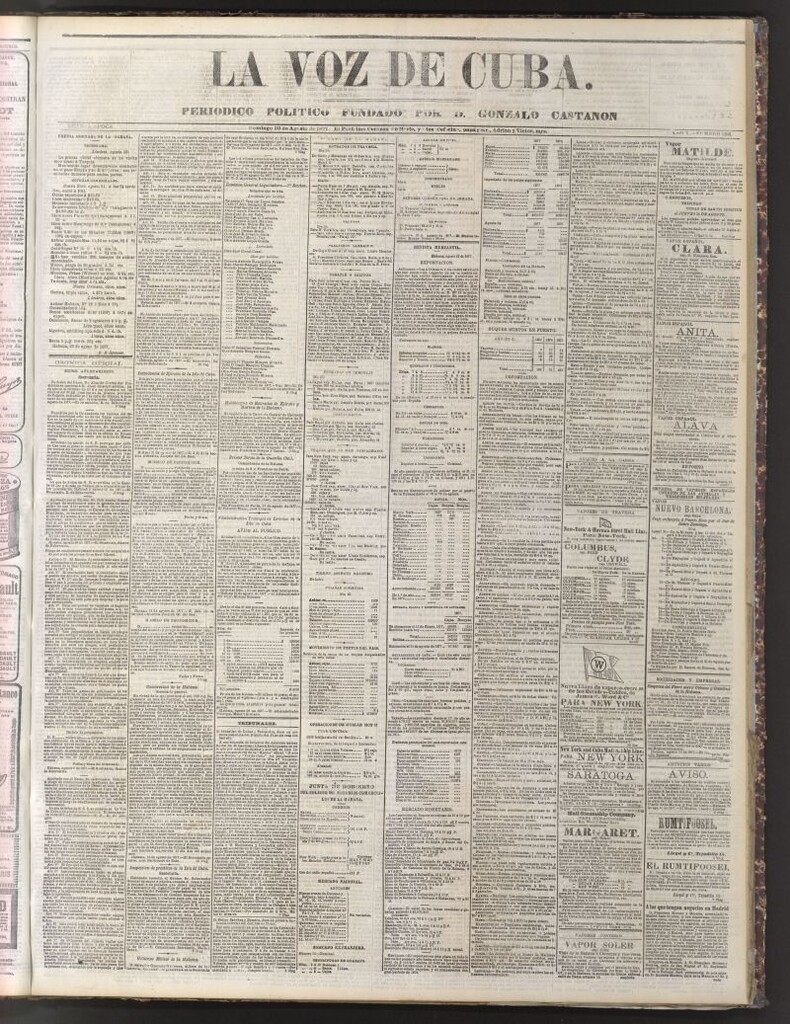 Miniatura de La Voz de Cuba: diario conservador del 26 de agosto de 1877