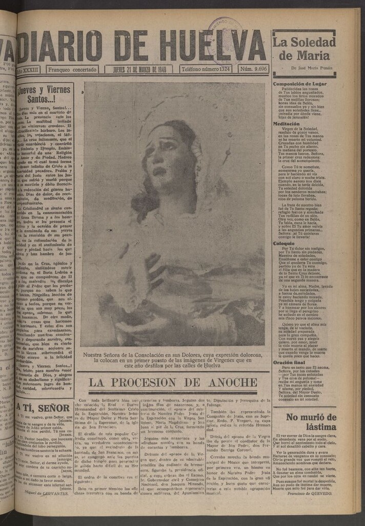 Miniatura de Diario de Huelva : periódico independiente del 21 de marzo de 1940