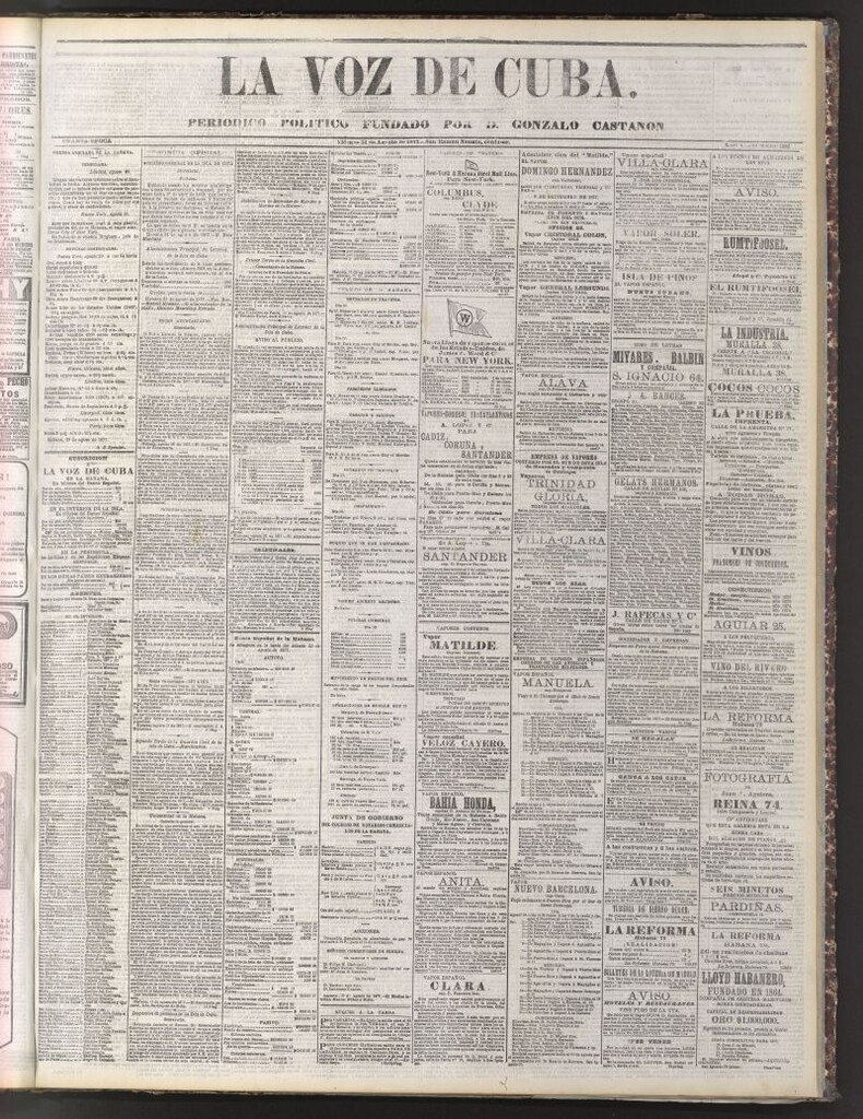 Miniatura de La Voz de Cuba: diario conservador del 31 de agosto de 1877