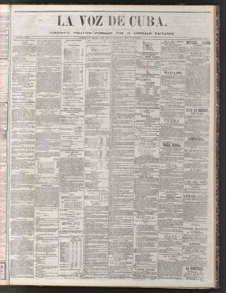 Miniatura de La Voz de Cuba: diario conservador del 2 de septiembre de 1877