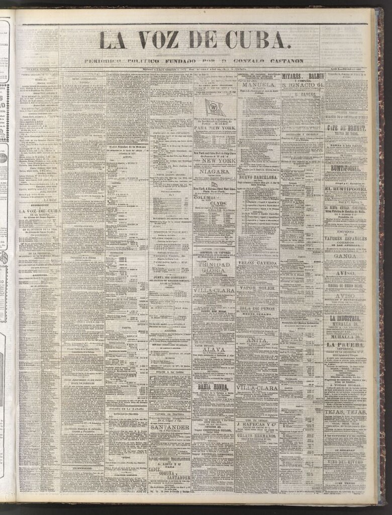 Miniatura de La Voz de Cuba: diario conservador del 5 de septiembre de 1877