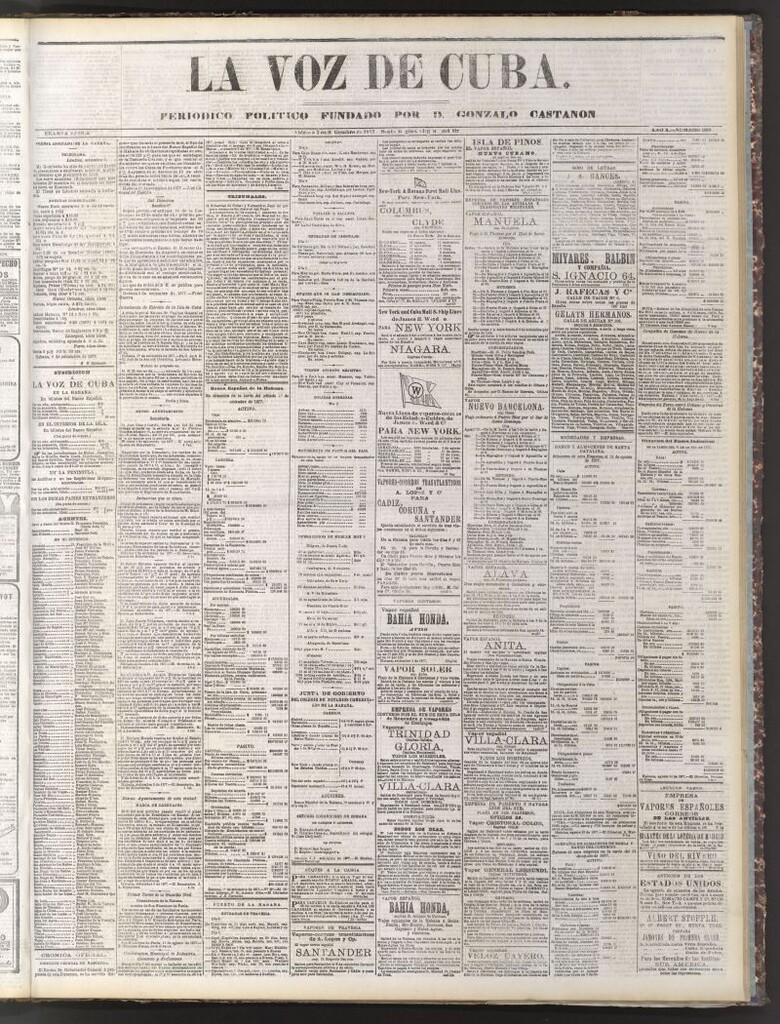 Miniatura de La Voz de Cuba: diario conservador del 7 de septiembre de 1877