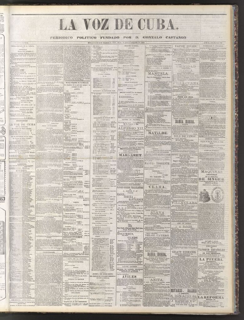 Miniatura de La Voz de Cuba: diario conservador del 12 de septiembre de 1877