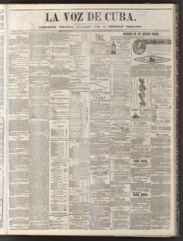 Miniatura de La Voz de Cuba: diario conservador del 15 de septiembre de 1877