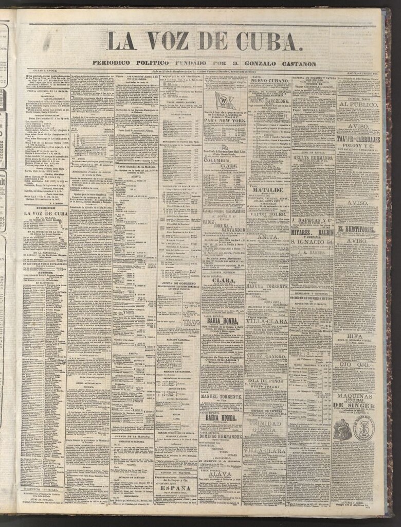 Miniatura de La Voz de Cuba: diario conservador del 27 de septiembre de 1877