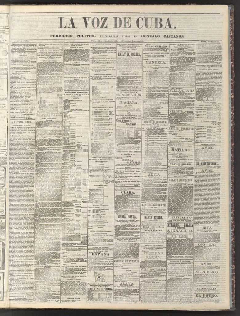 Miniatura de La Voz de Cuba: diario conservador del 28 de septiembre de 1877