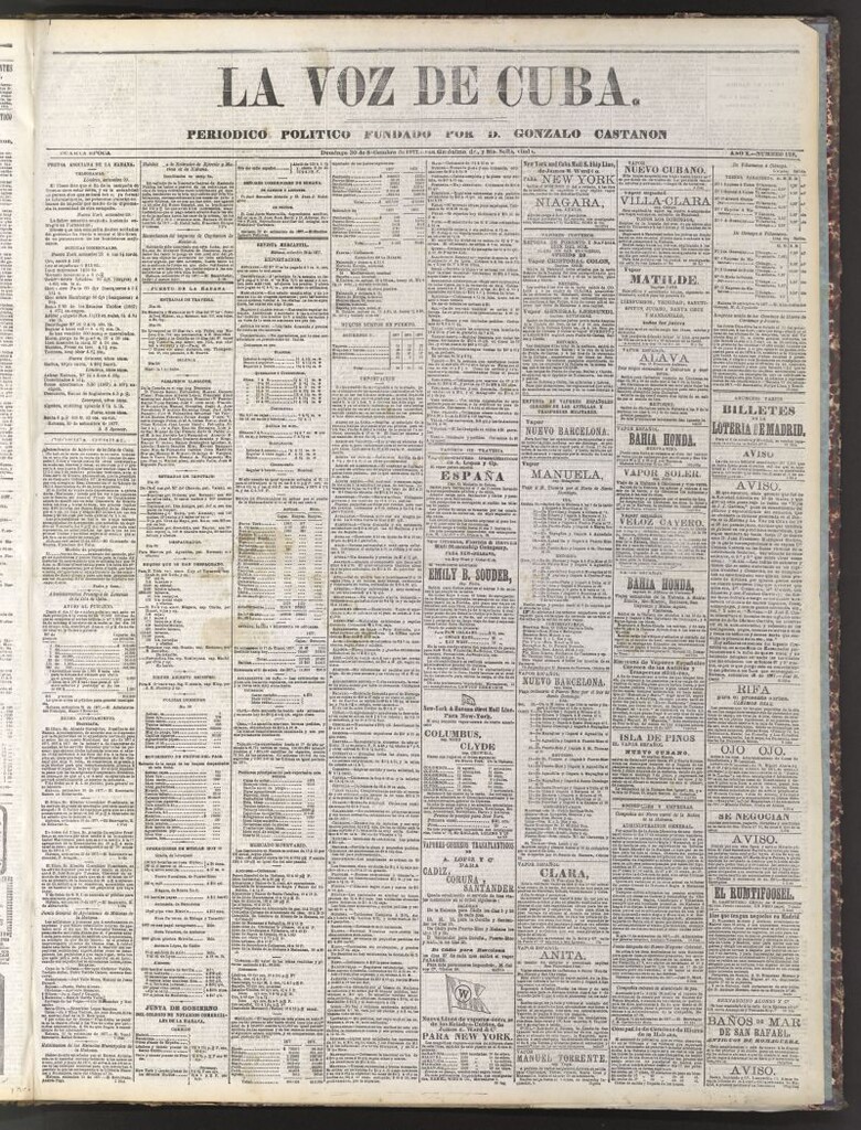 Miniatura de La Voz de Cuba: diario conservador del 30 de septiembre de 1877