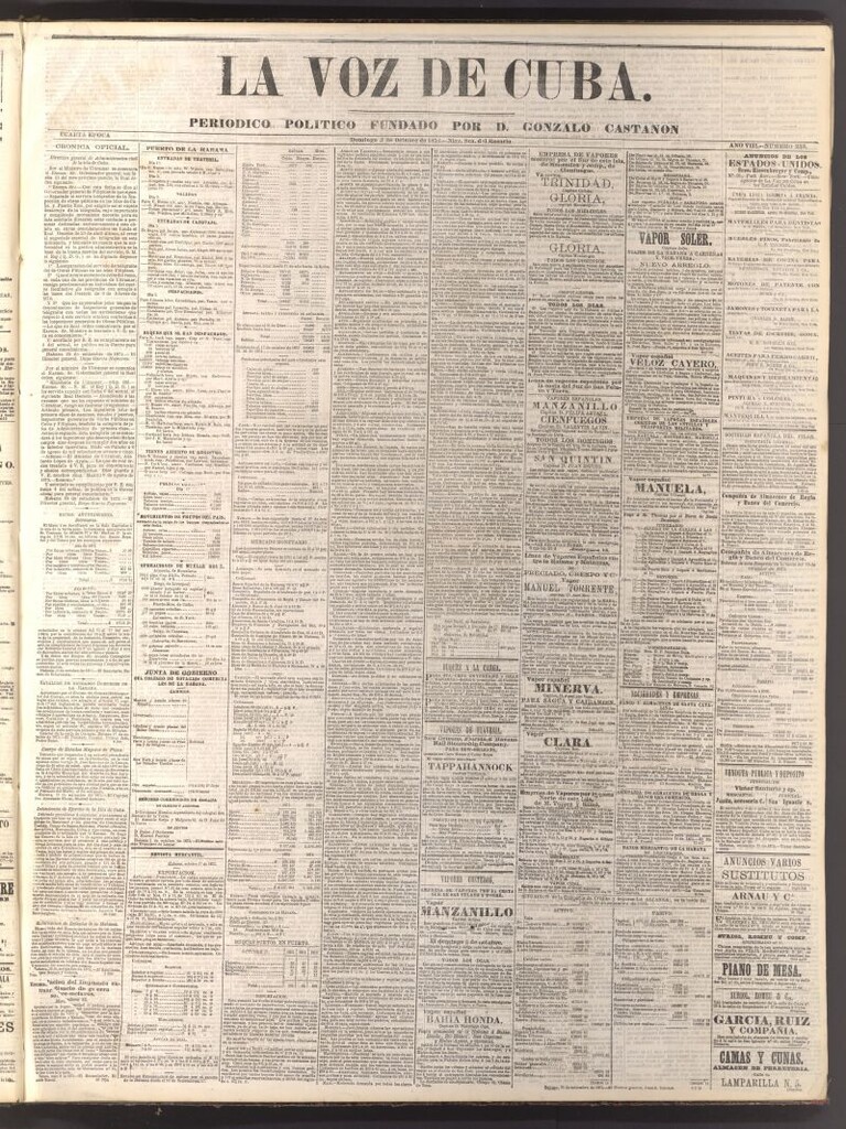 Miniatura de La Voz de Cuba: diario conservador del 3 de octubre de 1875