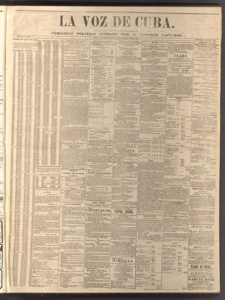 Miniatura de La Voz de Cuba: diario conservador del 5 de octubre de 1875