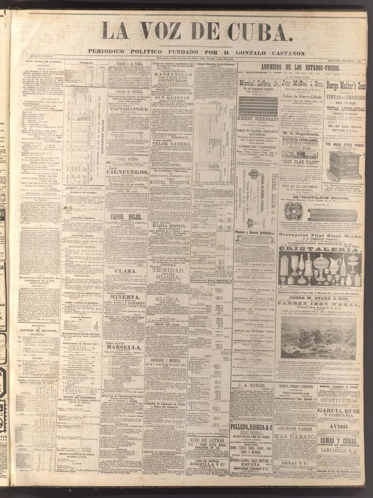 Miniatura de La Voz de Cuba: diario conservador del 6 de octubre de 1875