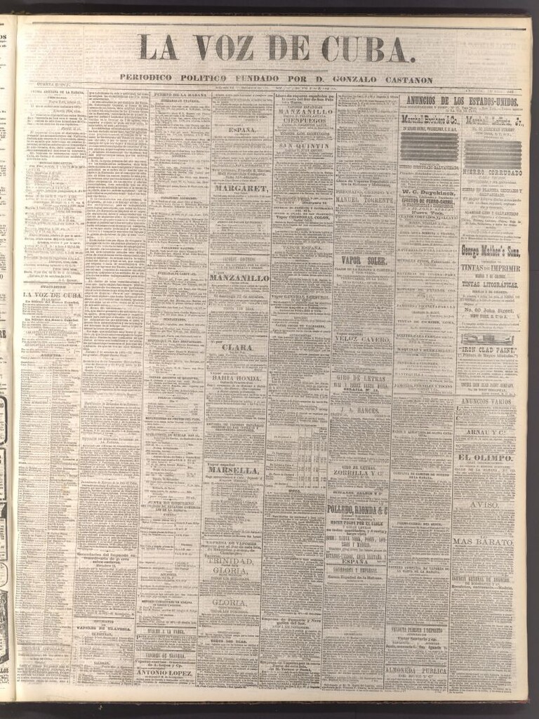 Miniatura de La Voz de Cuba: diario conservador del 12 de octubre de 1875