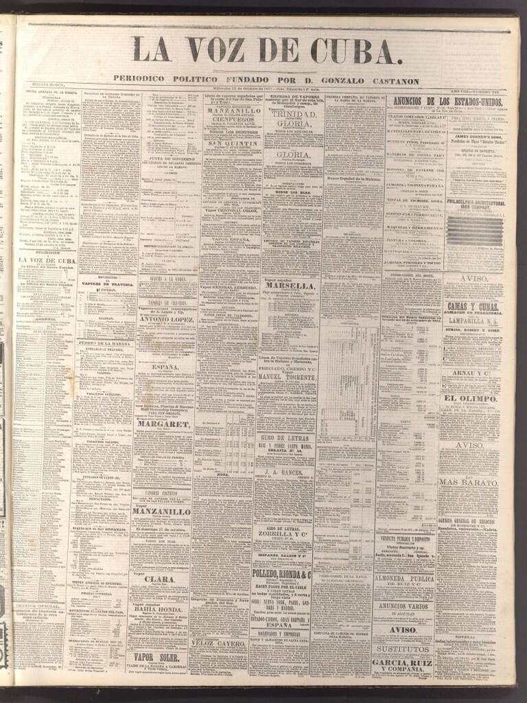 Miniatura de La Voz de Cuba: diario conservador del 13 de octubre de 1875