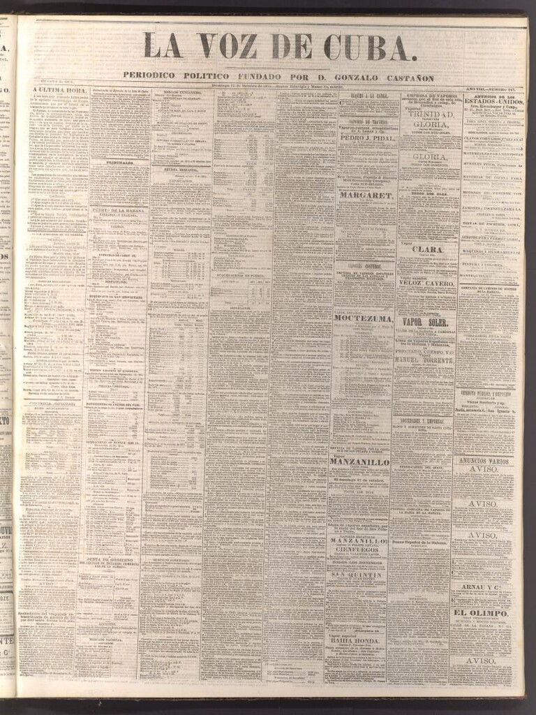 Miniatura de La Voz de Cuba: diario conservador del 17 de octubre de 1875