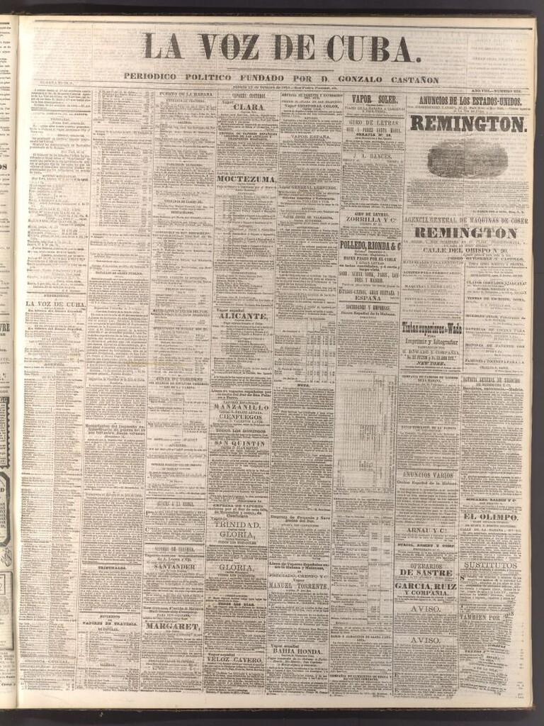 Miniatura de La Voz de Cuba: diario conservador del 23 de octubre de 1875
