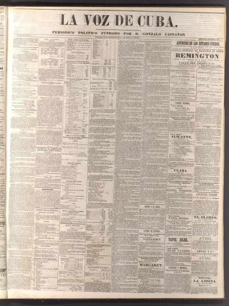 Miniatura de La Voz de Cuba: diario conservador del 24 de octubre de 1875