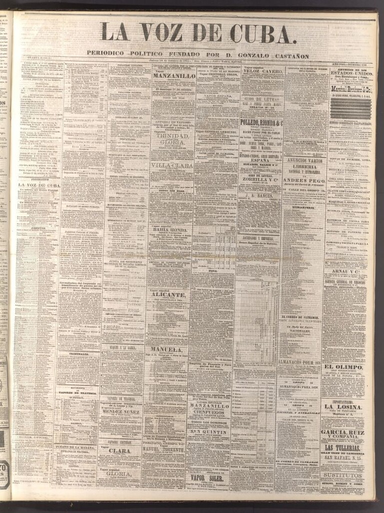 Miniatura de La Voz de Cuba: diario conservador del 28 de octubre de 1875