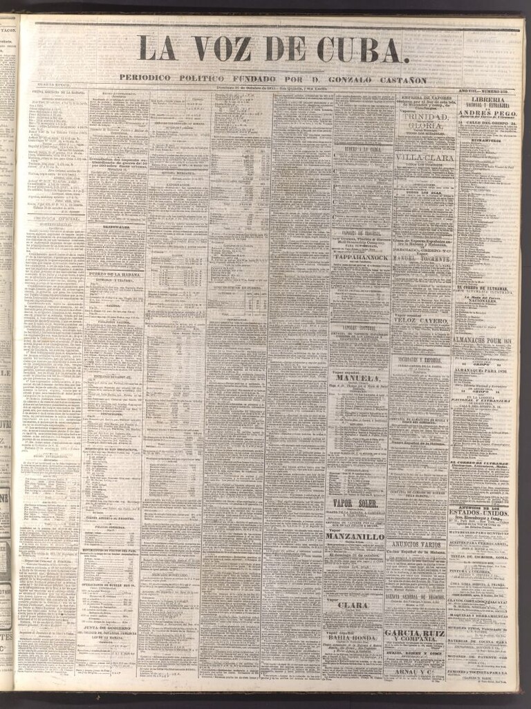 Miniatura de La Voz de Cuba: diario conservador del 31 de octubre de 1875