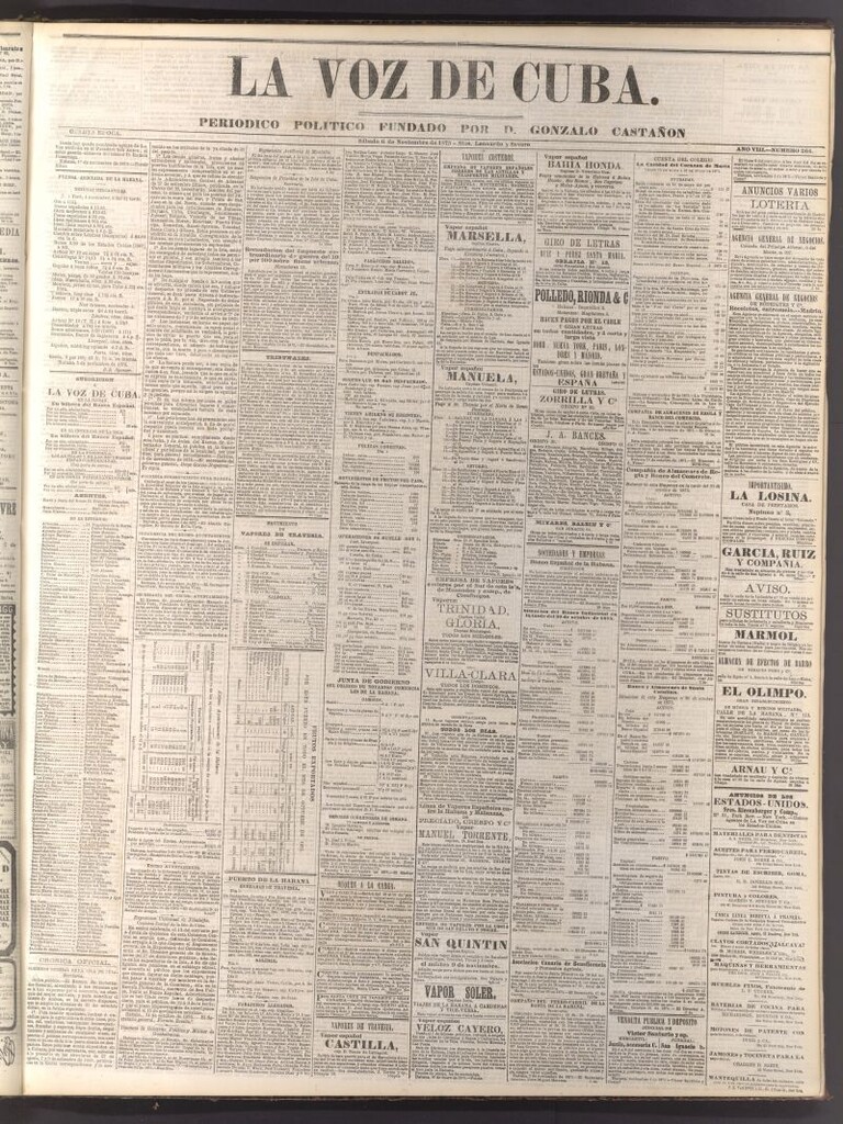 Miniatura de La Voz de Cuba: diario conservador del 6 de noviembre de 1875