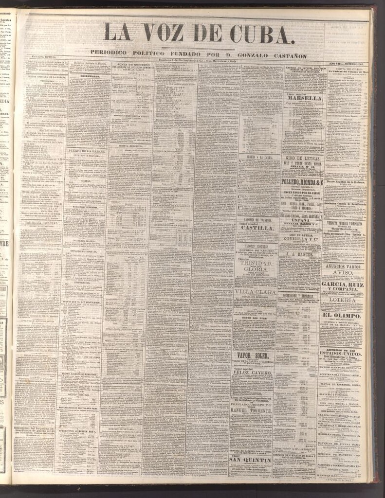 Miniatura de La Voz de Cuba: diario conservador del 7 de noviembre de 1875
