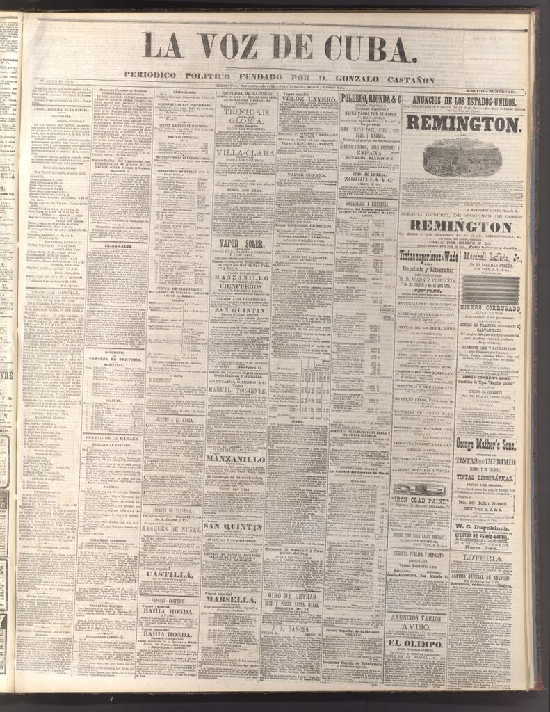 Miniatura de La Voz de Cuba: diario conservador del 9 de noviembre de 1875