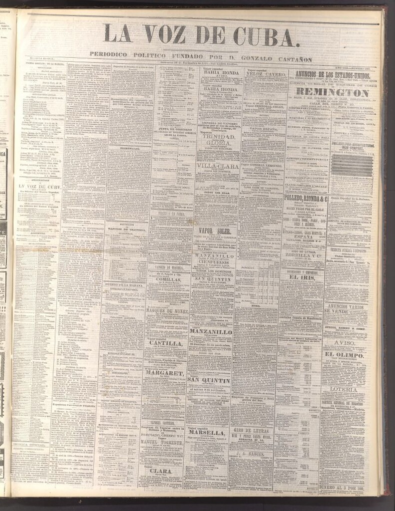 Miniatura de La Voz de Cuba: diario conservador del 10 de noviembre de 1875