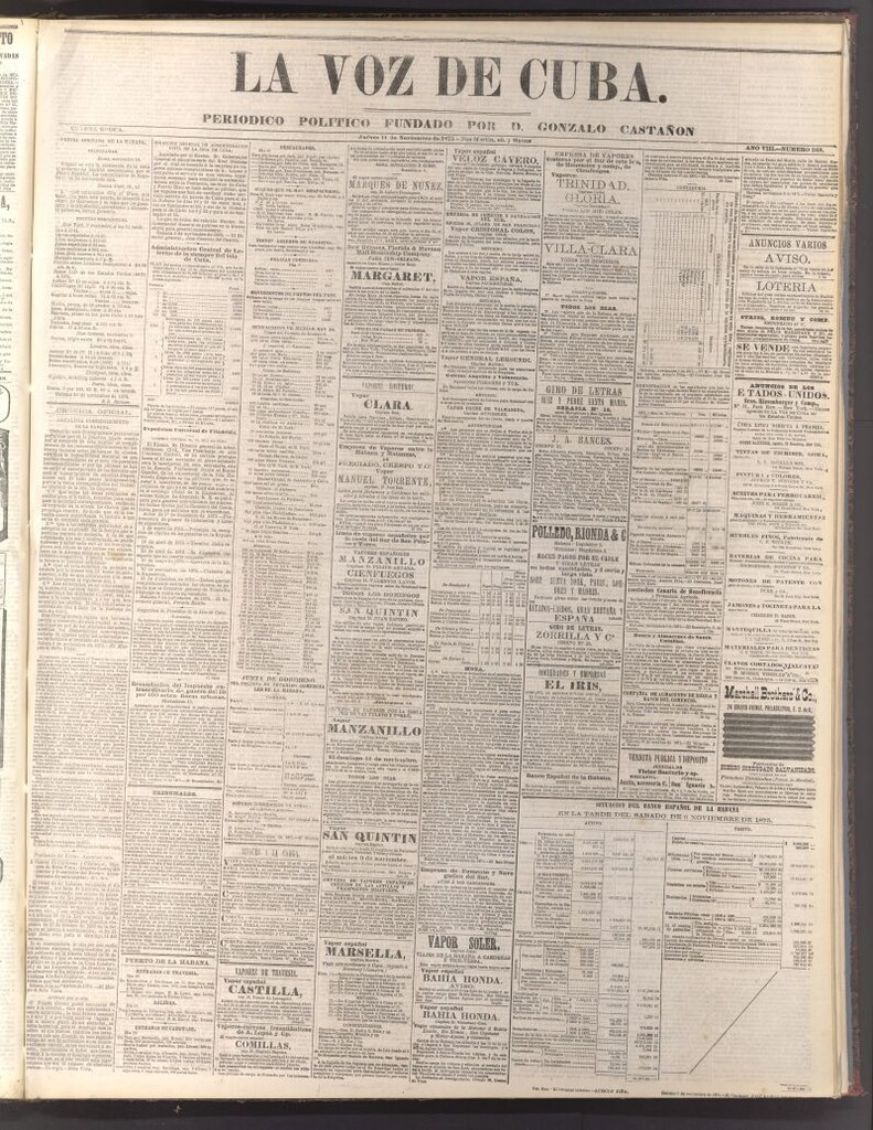 Miniatura de La Voz de Cuba: diario conservador del 11 de noviembre de 1875