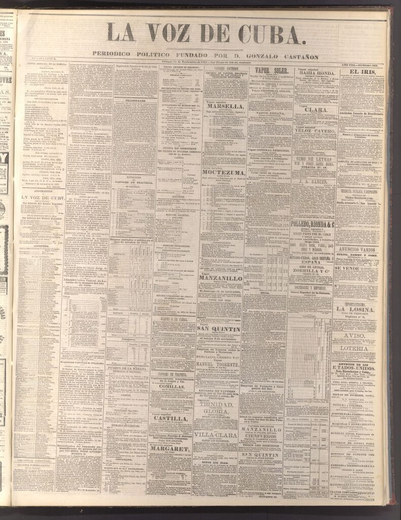 Miniatura de La Voz de Cuba: diario conservador del 12 de noviembre de 1875