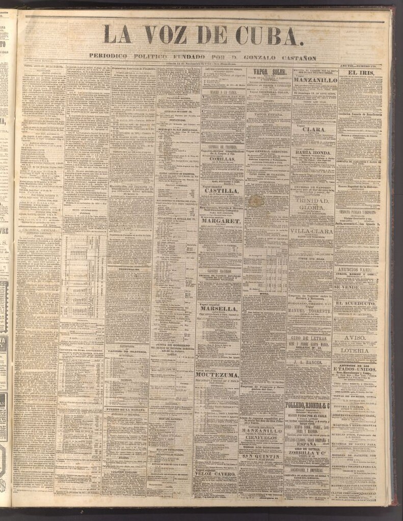 Miniatura de La Voz de Cuba: diario conservador del 13 de noviembre de 1875
