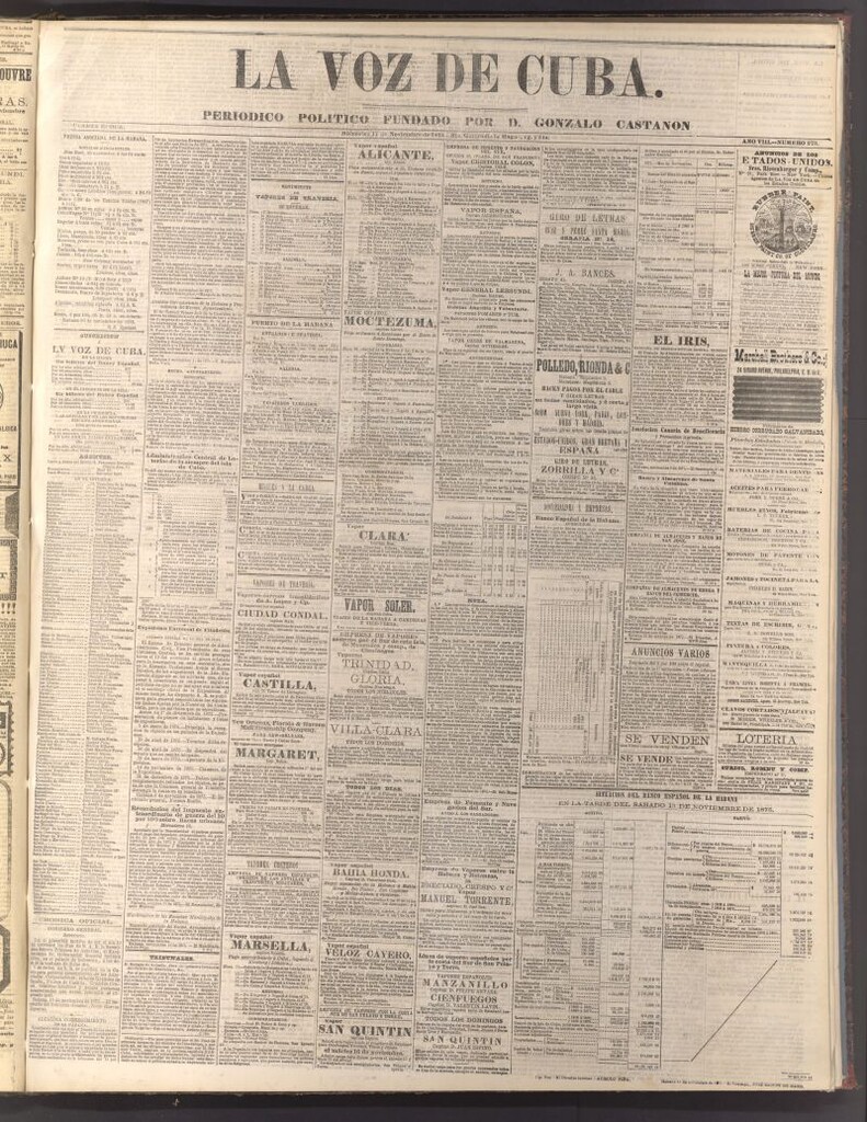 Miniatura de La Voz de Cuba: diario conservador del 17 de noviembre de 1875