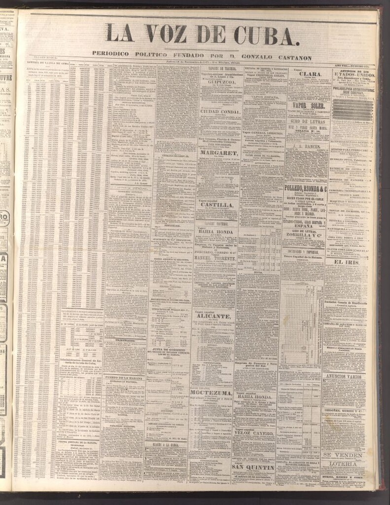 Miniatura de La Voz de Cuba: diario conservador del 18 de noviembre de 1875