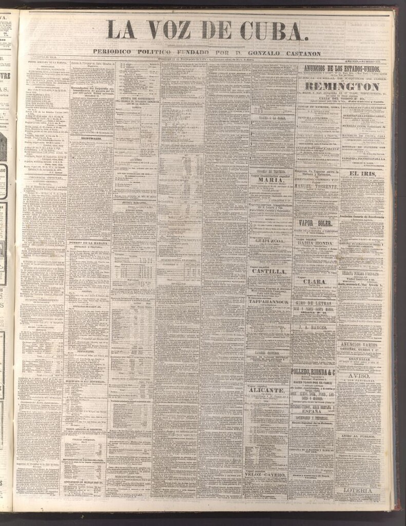 Miniatura de La Voz de Cuba: diario conservador del 21 de noviembre de 1875