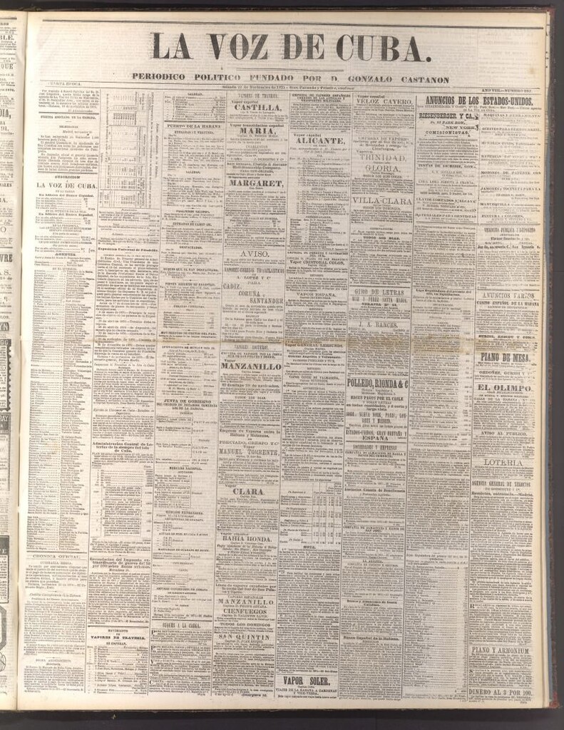 Miniatura de La Voz de Cuba: diario conservador del 27 de noviembre de 1875