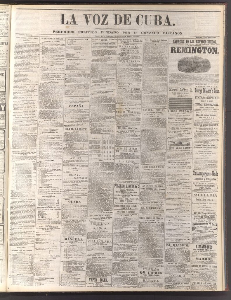 Miniatura de La Voz de Cuba: diario conservador del 30 de noviembre de 1875