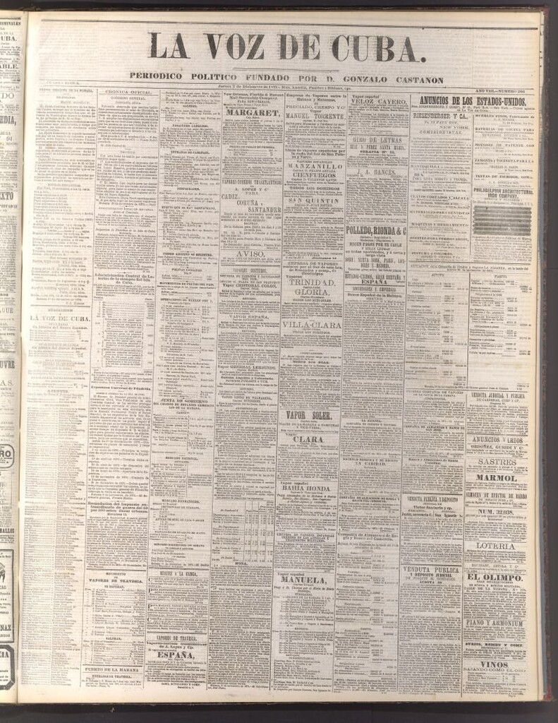 Miniatura de La Voz de Cuba: diario conservador del 2 de diciembre de 1875