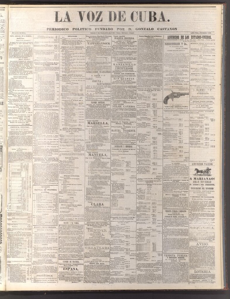 Miniatura de La Voz de Cuba: diario conservador del 4 de diciembre de 1875