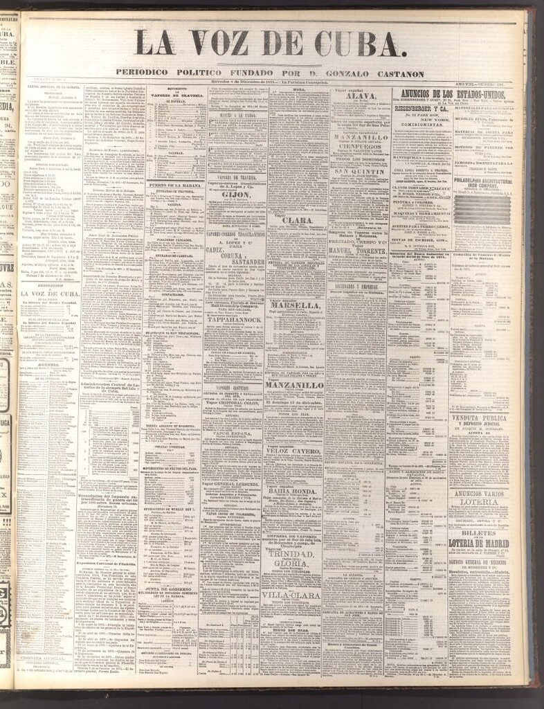 Miniatura de La Voz de Cuba: diario conservador del 8 de diciembre de 1875
