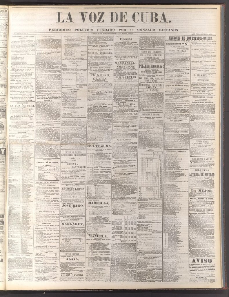 Miniatura de La Voz de Cuba: diario conservador del 17 de diciembre de 1875