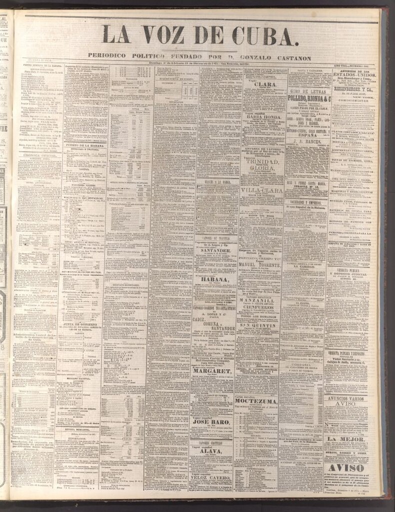 Miniatura de La Voz de Cuba: diario conservador del 19 de diciembre de 1875