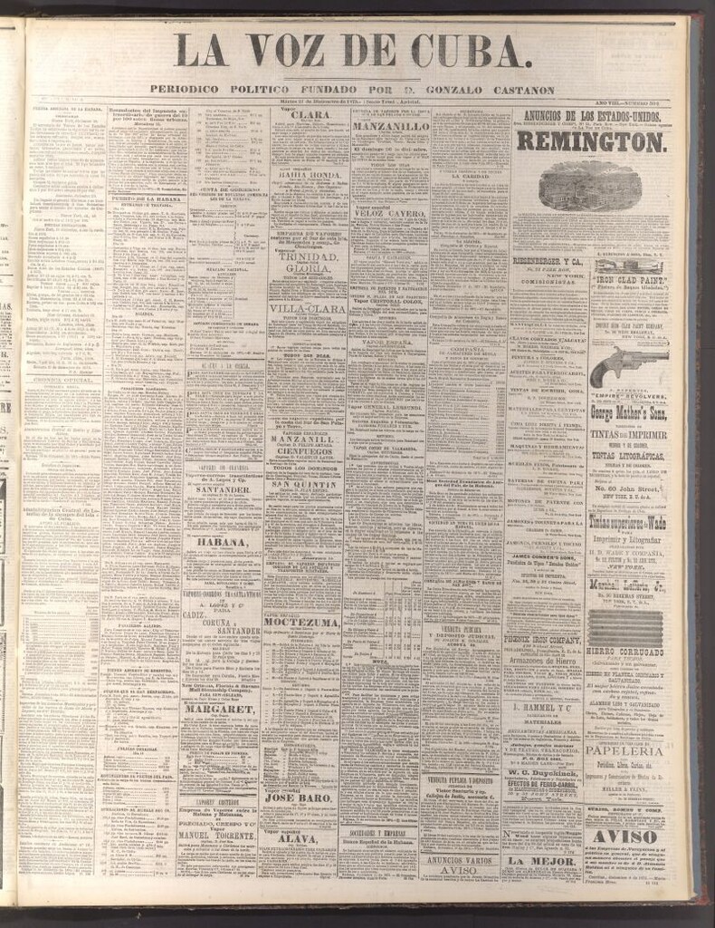 Miniatura de La Voz de Cuba: diario conservador del 21 de diciembre de 1875