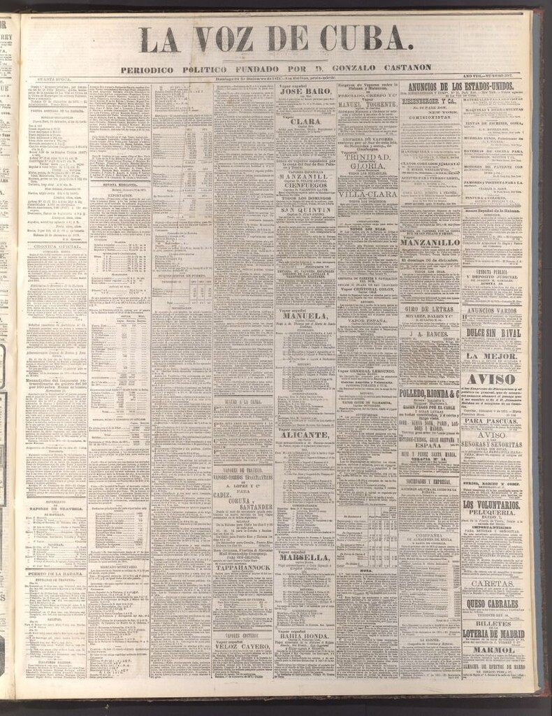 Miniatura de La Voz de Cuba: diario conservador del 26 de diciembre de 1875