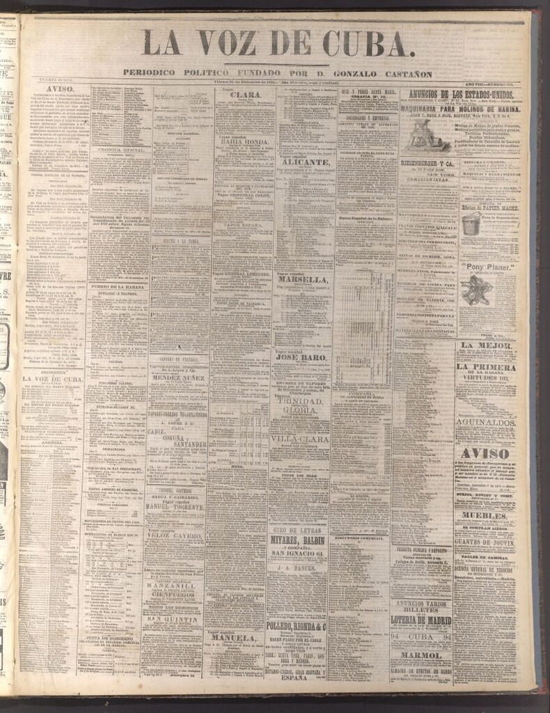 Miniatura de La Voz de Cuba: diario conservador del 31 de diciembre de 1875