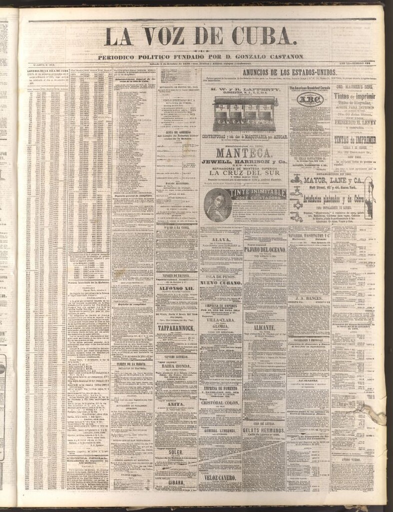 Miniatura de La Voz de Cuba: diario conservador del 5 de octubre de 1878
